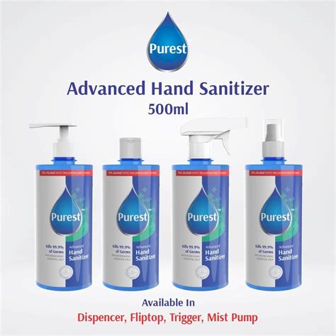 Purest Alcohol Based Hand Sanitizer 500 Ml Spray Lemon Grass At 30