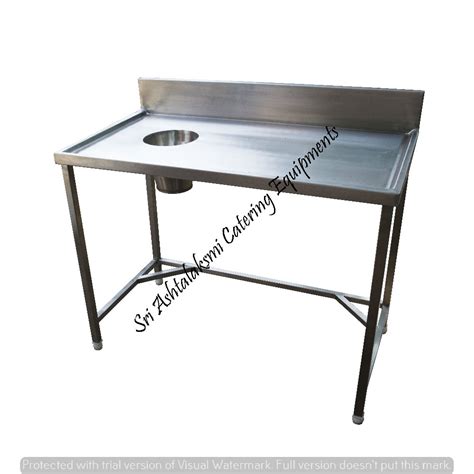 Own Stainless Steel Dish Landing Table With Chute Capacity Kg