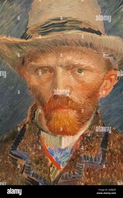 Vincent van Gogh Selbstporträt mit grauem Filzhut in Paris datiert im