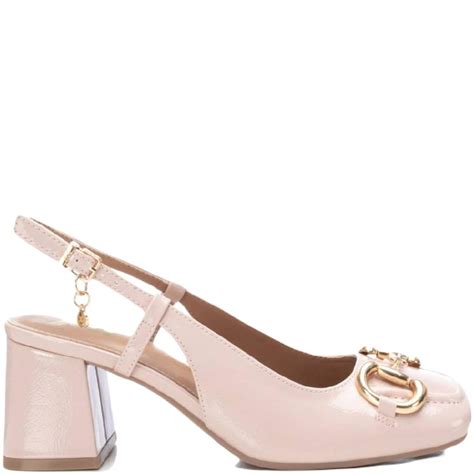 Xti Womens Block Heel Strap Sandal Nude Paul Byron Shoes Ireland