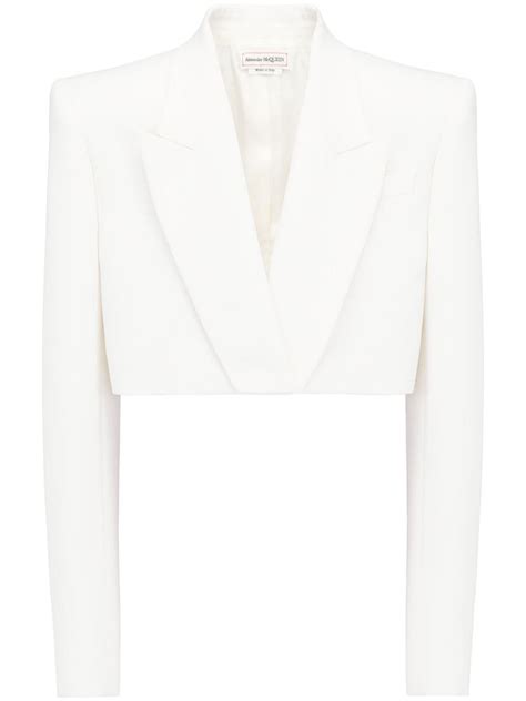 Alexander Mcqueen Cropped Wool Blazer Farfetch