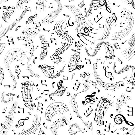 Music Notes 2 black and white wallpaper | Happywall