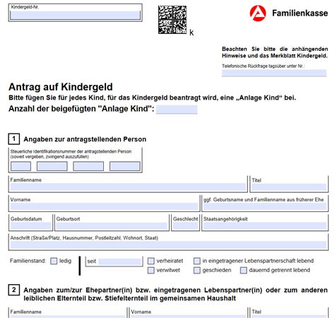 Antrag Kindergeld Pdf Vorlage Und Informationen Kostenlose Vordrucke