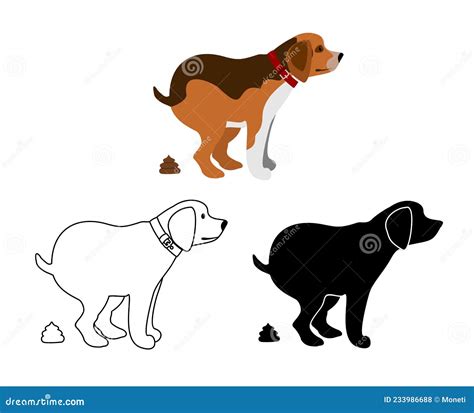 Pooping Dog Vector Illustration. Dirty Dog. Dogs Poop Clip Art, Pet ...