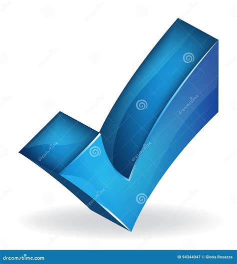 3D blue check mark logo stock vector. Illustration of color - 94344047