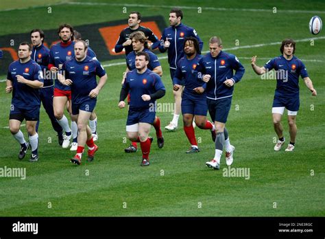 Frances Rugby Players Attend The Captains Run At The Stade De France