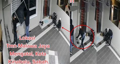 Cubaan Pecah Rumah Tak Jadi Pencuri Rembat Kasut Sempat Dirakam Cctv