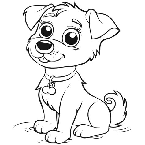 Un Dibujo En Blanco Y Negro De Un Perro Con Una Etiqueta Que Dice Perro