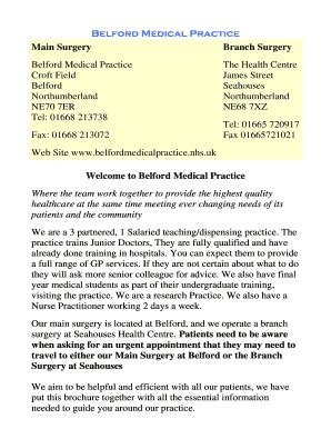 Fillable Online Belford Medical Practice Fax Email Print - pdfFiller