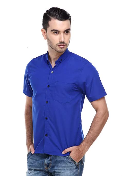 Jual Hamlin Dwan Casual Shirt Kemeja Polos Pria Lengan Pendek Kasual