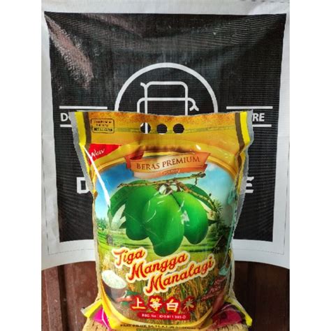 Jual Beras Premium Tiga Mangga Manalagi Kg Shopee Indonesia