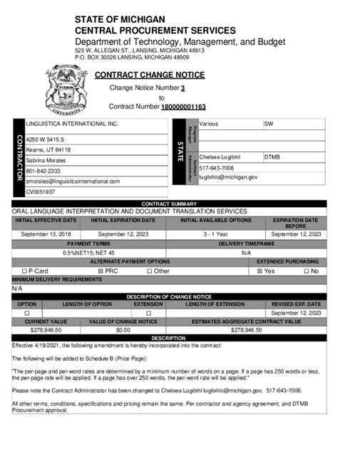 Fillable Online Michigan Gov Dtmb STATE OF MICHIGAN PROCUREMENT