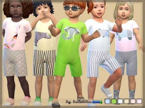 The Sims Resource Overalls Baby Safari By Bukovka • Sims 4 Downloads