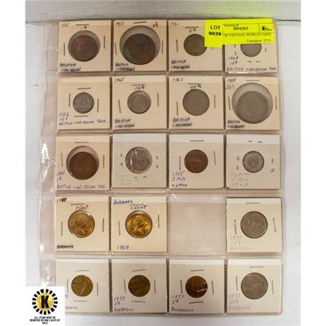 SHEET OF VINTAGE WORLD COINS