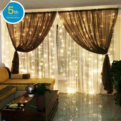 AMARS Safe Voltage Bedroom String LED Curtain Lights Waterfall Window ...