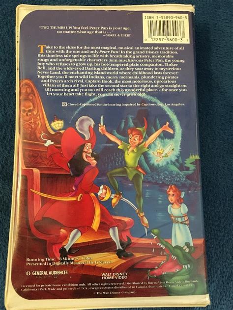 Peter Pan Vhs 1990 Walt Disneps Classic Black Diamond Etsy