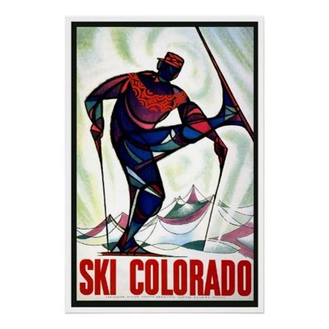 Ski Colorado Vintage Travel Poster Zazzle Vintage Ski Posters