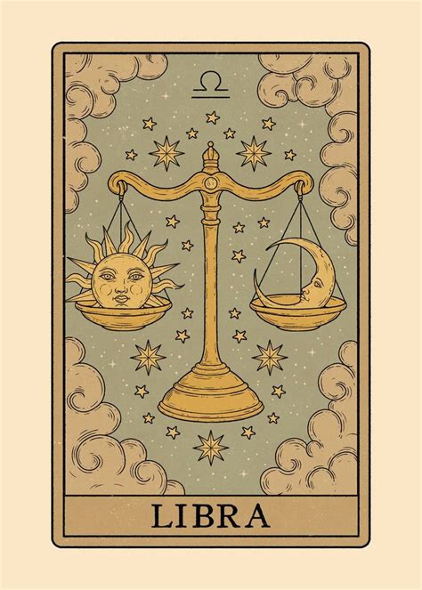 Libra Tarot Card Poster Picture Metal Print Paint By Thiago