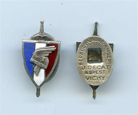 Genuine WWII Vichy France French Legion of Veterans LFC Nazi Era Lapel ...