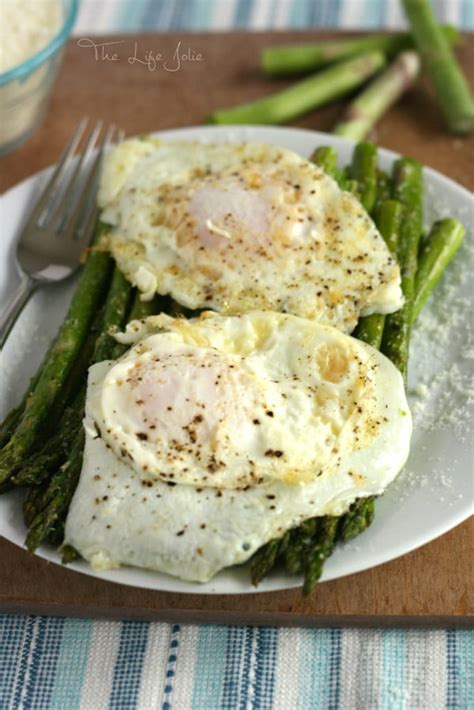 Parmesan Roasted Asparagus with Fried Eggs