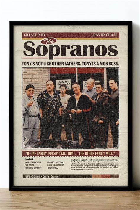 Sopranos Poster, The Sopranos Family, The Sopranos Poster, Vintage TV Series, Mafia Poster ...