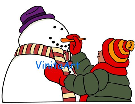 Snowmen at Night Storybook Clipart Digital Download - Etsy