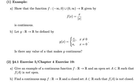 Solved A Show That The Function F −∞ 0 ∪ 0 ∞ →r Given By