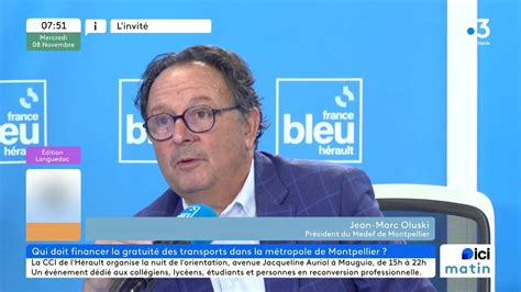 Jean Marc Oluski président du Medef Montpellier sur le versement