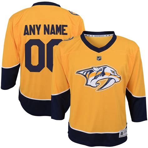 Nashville Predators Infant Team Home Replica Custom Jersey - Yellow