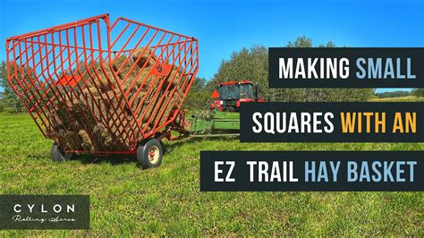 Making Small Square Bales With The Ez Trail Hay Basket Wagon Youtube