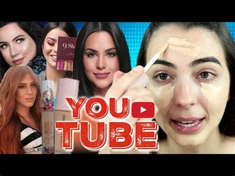 FIZ Uma MAKE COMPLETA PRODUTOS Das YOUTUBERS YouTube