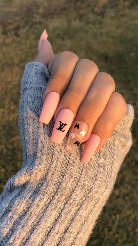 Louis Vuitton Nails Medium Ballerina Acrylic Nails Acrylic Nails