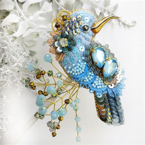 Handmade Jewelry Trendy Jewelry Bird Brooch Beaded Brooch Ceremony