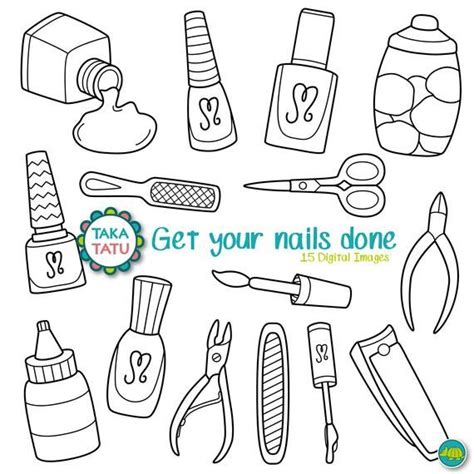 Manicure Digital Stamp Pack Manicure Clip Art / Pedicure Clip Art ...