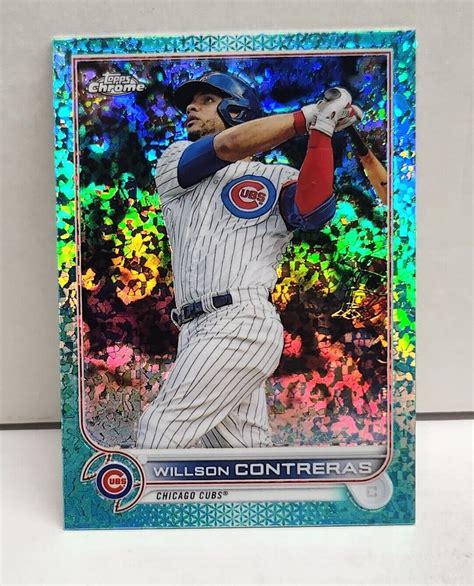 Willson Contreras Topps Chrome Mini Aqua Diamond Refractor D