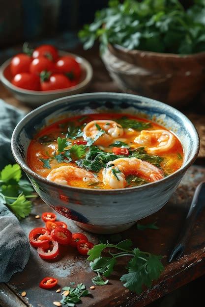 Premium Photo Asian Soup With Seafood Tom Yam Soup With Shrimp In Bowl