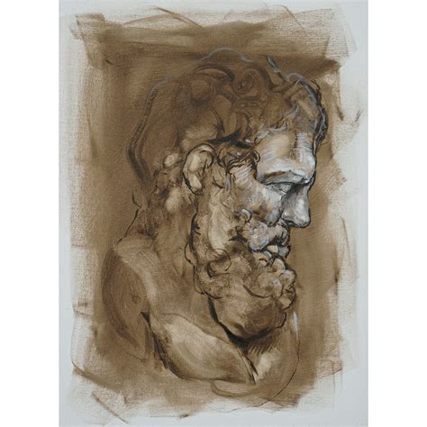 Study Of The Marble Head Of Herakles X Oil Portrait Painting