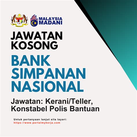 Jawatan Kosong Bank Simpanan Nasional (BSN)~Ambilan Mei 2024 - My Kerja!