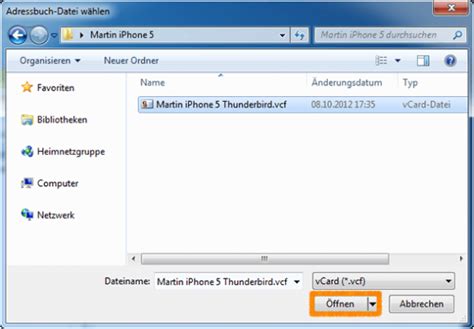 Iphone Kontakte In Thunderbird Adressbuch Importieren