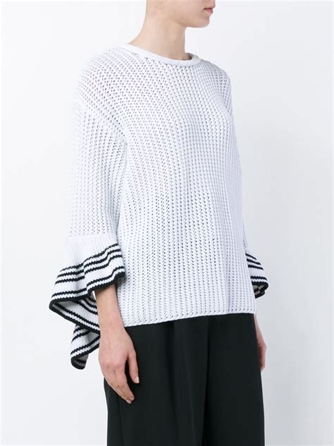 Phillip Lim Ruffle Cuff Open Stitch Sweater Knitwear Fashion