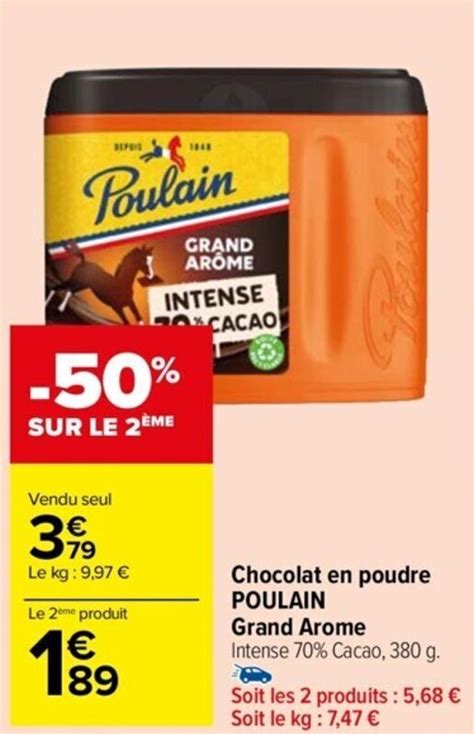 Promo Chocolat En Poudre Poulain Grand Arome Chez Carrefour Drive