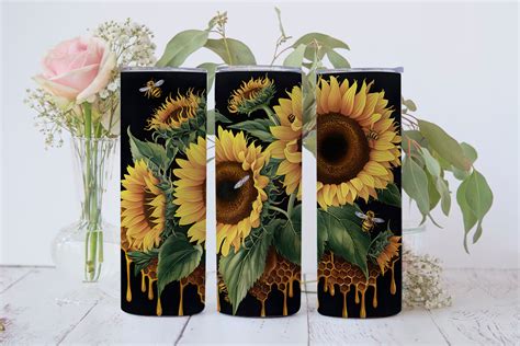 Sunflower Tumbler Wrap Png Graphic By Pizzom Creative Fabrica