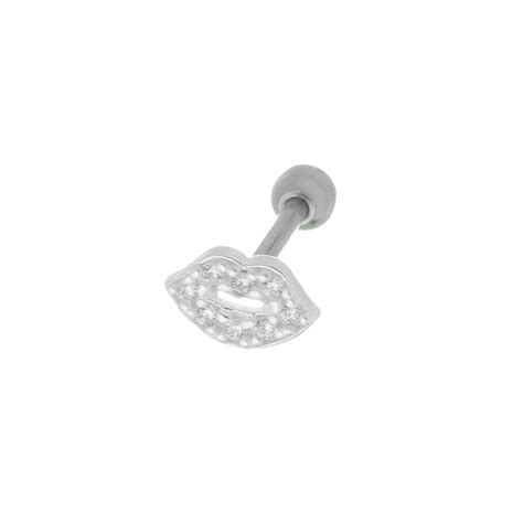 Piercing De Prata 925 Para Orelha Serve Para Tragus Helix Flat Conch