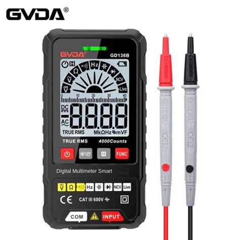 Gvda Digital Multimeter Counts True Rms Ac Dc Voltage Resistance