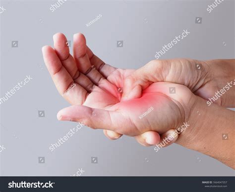 Closeup Hand Hand Pain Palm Isolated Stock Photo 1664047357 | Shutterstock