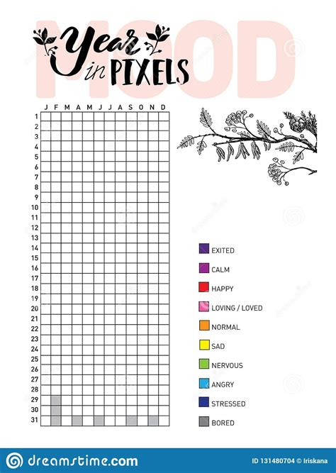 Bullet Journal Year In Pixels Printable