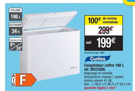 Offre Cong Lateur Coffre L Curtiss R F Mcc L Chez Migros France