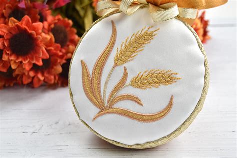 Embroidered Wheat Ornament Og Inspire The Ornament Girl