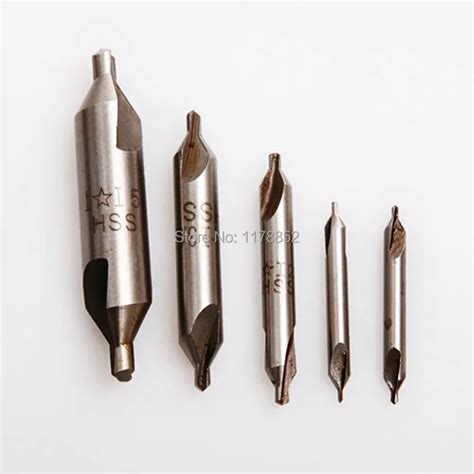 6 Pcs HSS Center Drills Bits Set 60 Degree Combined Countersink DRILL