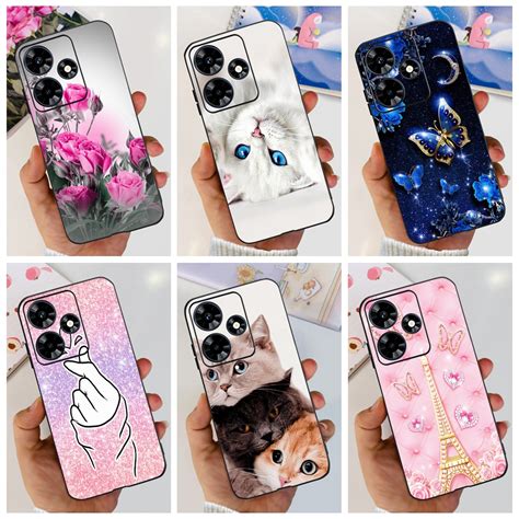 Infinix Hot 30 X6831 Play NFC X6835B Fashion Flower Cat Butterfly Caixa De Silicone Macia Hot30